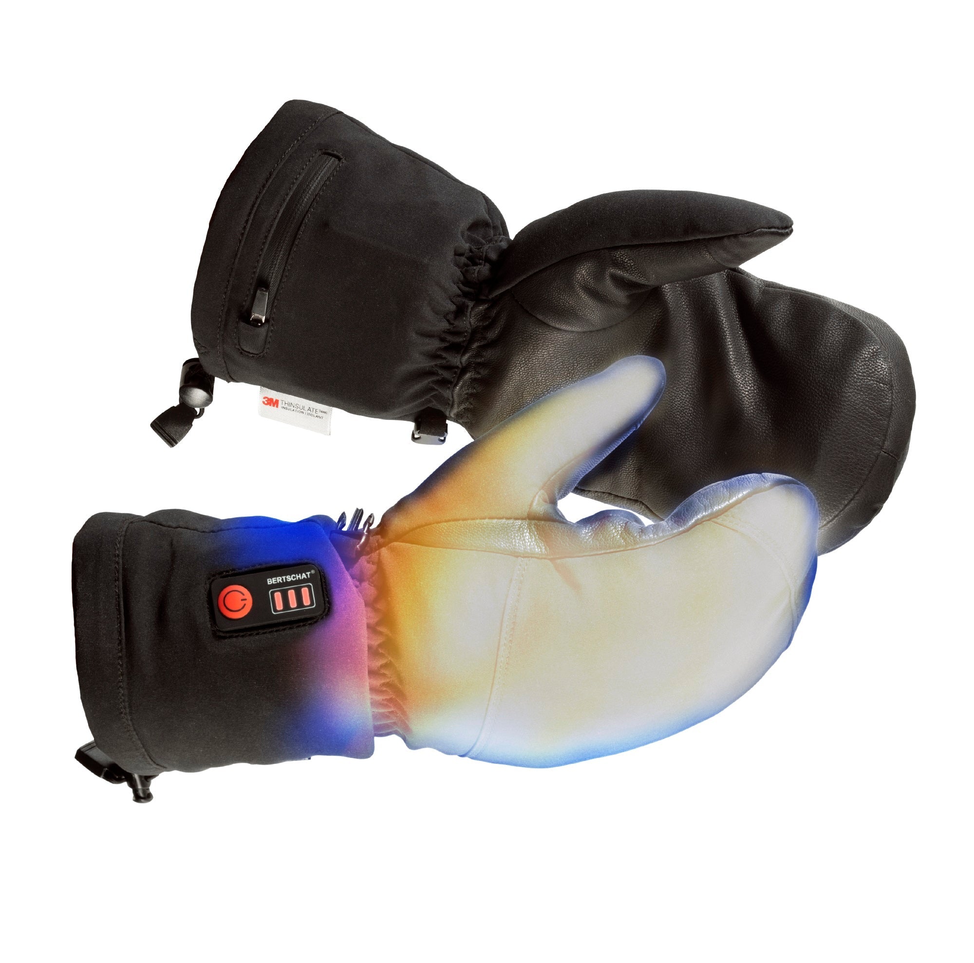 Moufle Unisexe chauffantes Convertible avec sous gant tactile intégré et  chaufferettes