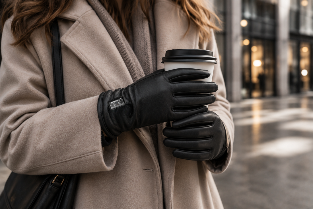 Gants Chauffants en Cuir pour Femme – Dual Heating
